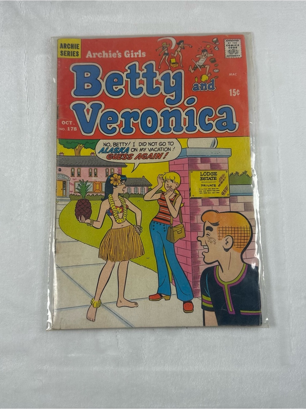 Betty and Veronica Comic Book - Bright Red & Blue Cover #178 1970